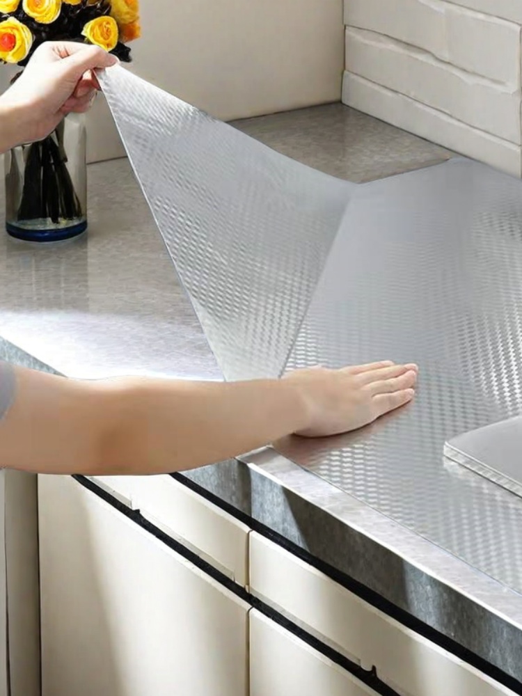 Kitchen Wall Table Oil-Proof Stickers Self-Adhesive Wall Waterproof Moisture-Proof Cabinet Cooktop Film High Temperature Resistant Protective Film