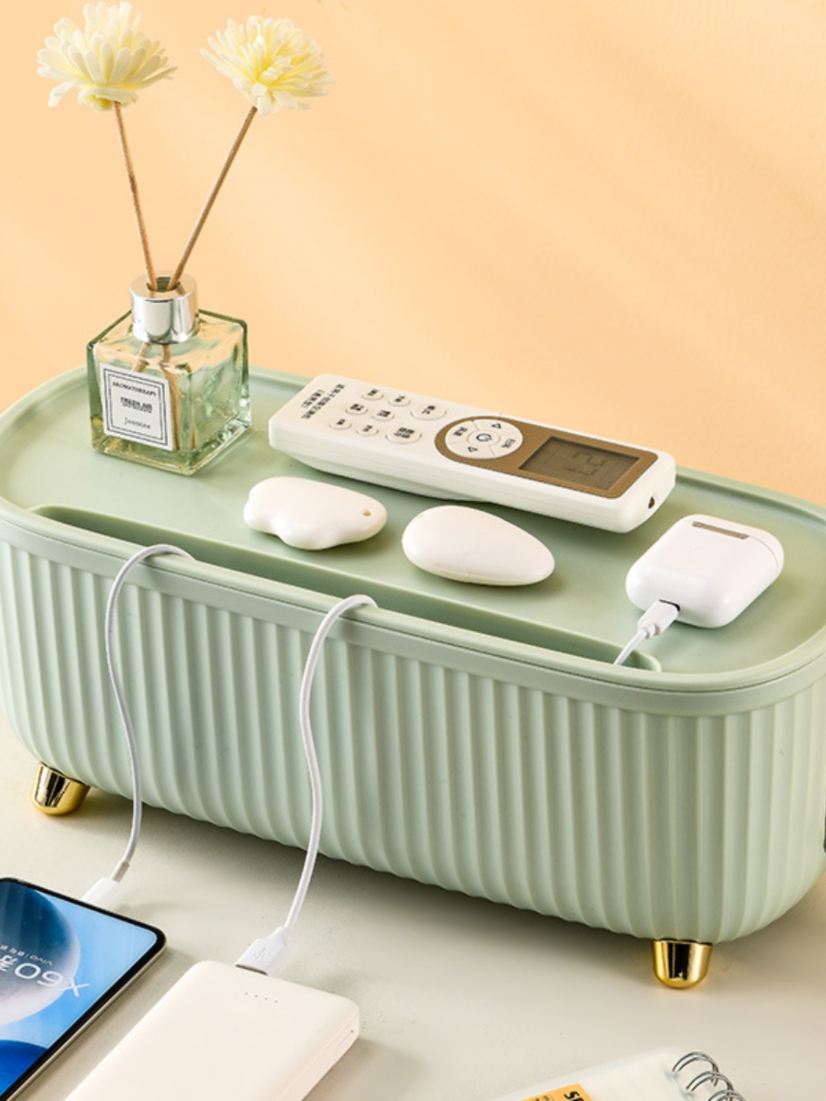Desktop Data Cable Storage Box Power Supply Power Strip Socket Rack Integrated Cable Electric Wire Box Accessible Luxury Wire Finishing Frame Storage