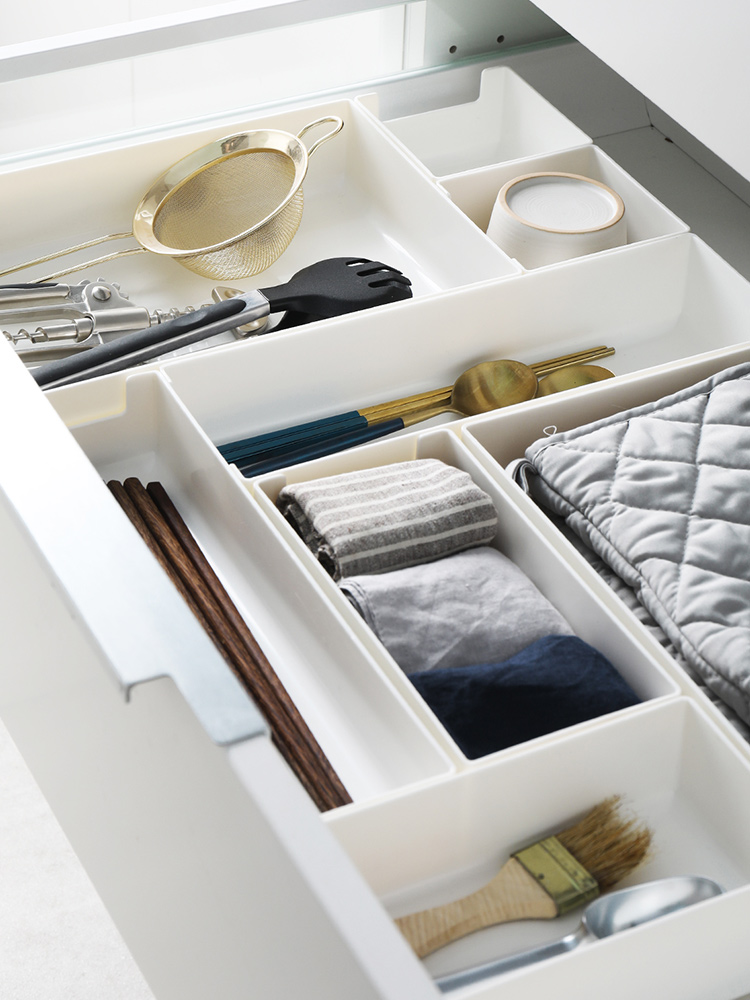 Jujiajia Drawer Divider Finishing Box Kitchen Small Plastic Box Storage Box Rectangular Desktop Thickened Storage Box