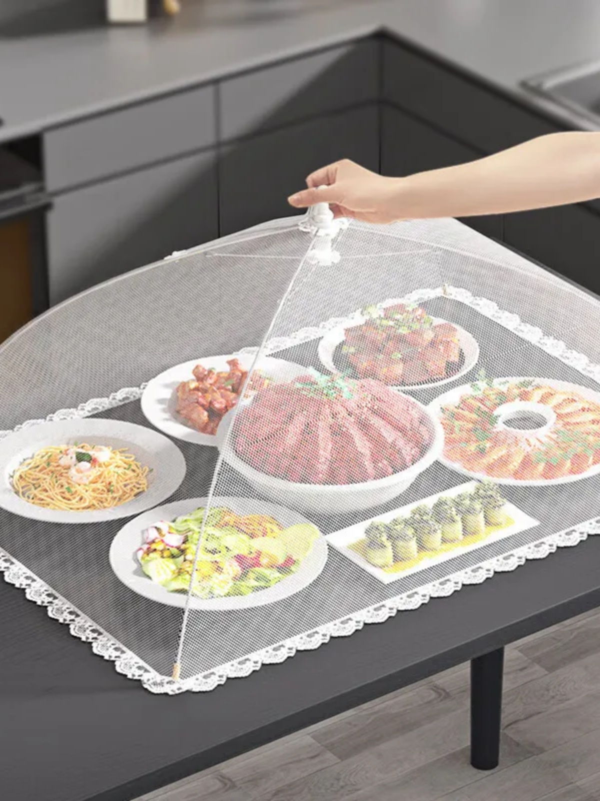 Jujiajia Insulated Vegetable Cover Leftovers Anti Mosquito Food Cover Foldable Table Cover Dustproof Handy Gadget Food Cover For Home