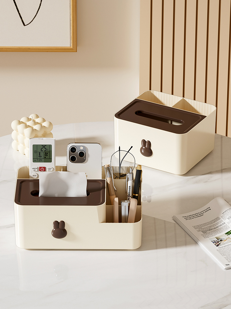 Tissue Box Living Room High-End Light Luxury High-Grade Tissue Box Desktop Napkin Box Tea Table Storage Box Tissue Box