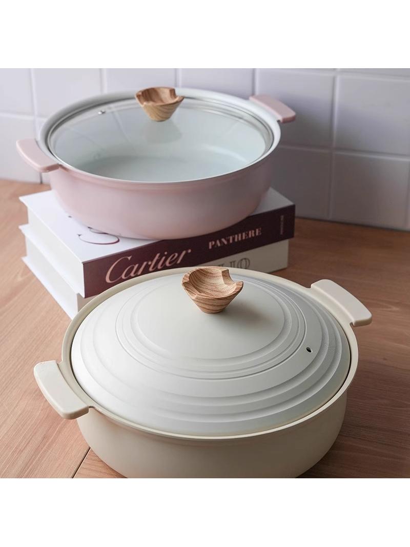 Jujiajia Dual-Sided Stockpot Table Pan Induction Cooker Available Soup Stew Pot Small Hot Pot Non-Stick Pan Aluminum Alloy For Home