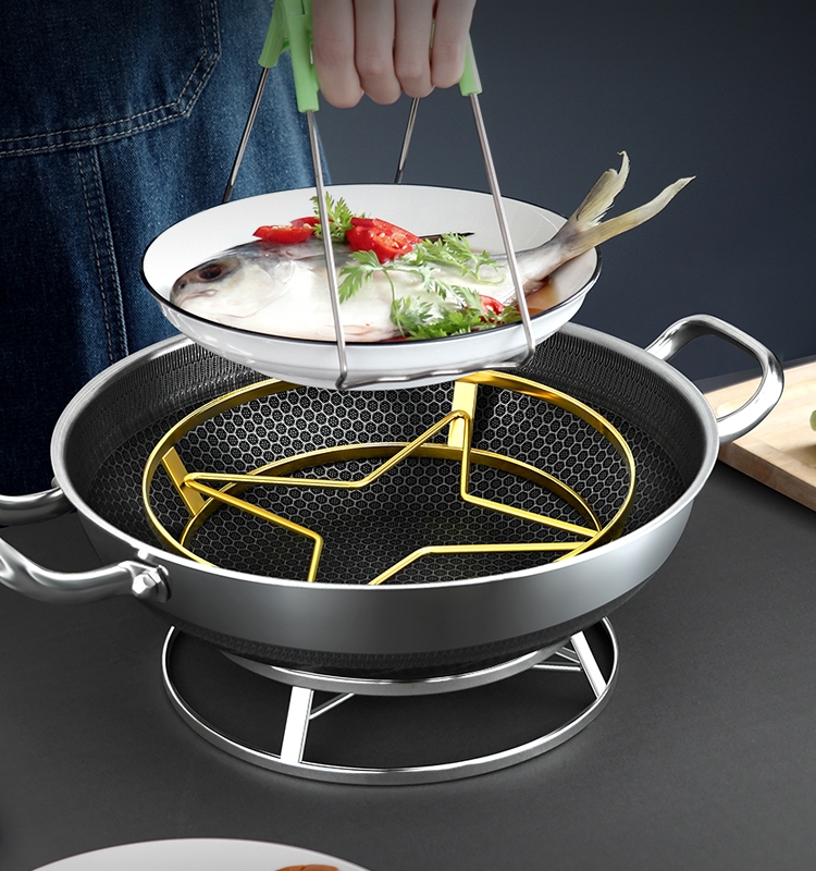 Stainless Steel Pot Rack Kitchen For Home Storage Rack Pot Rack Pot Shelf Heat Insulation Oven Mitts Multifunctional Storage Bracket Steamer