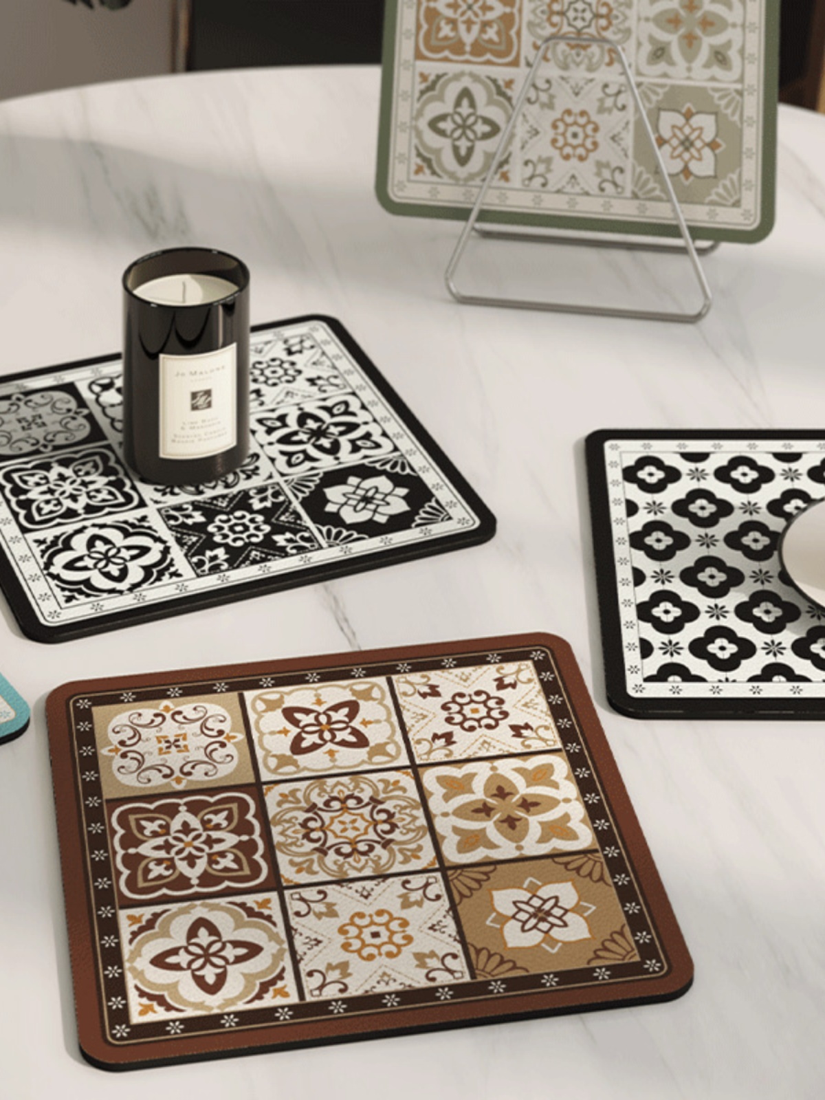 Creative Pattern Coaster Absorbent Insulation Anti-Scald Mat Bar Coffee Teacup Mat Bowl Plate Table Top Water Draining Pad Placemat
