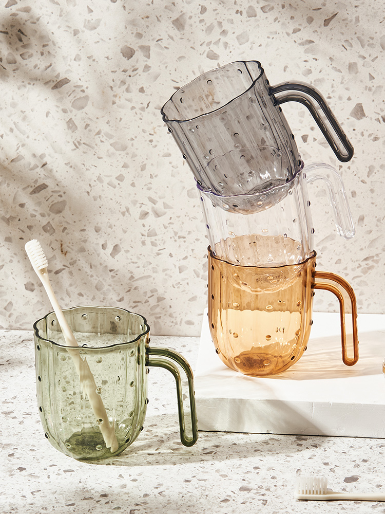 Creative Gargle Cup Cute Accessible Luxury Tooth Cup For Home Plastic Couple Cup Student Dormitory Transparent Washing Cup
