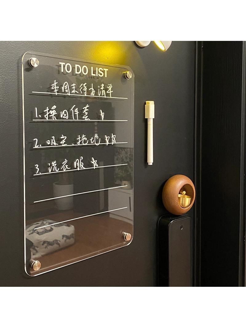 Jujiajia Magnetic Acrylic Dry Cleaning Board Transparent Double-Layer Refrigerator Board Exhibition Board Writing Board Magnetic Suction Refridgerator Magnets Left