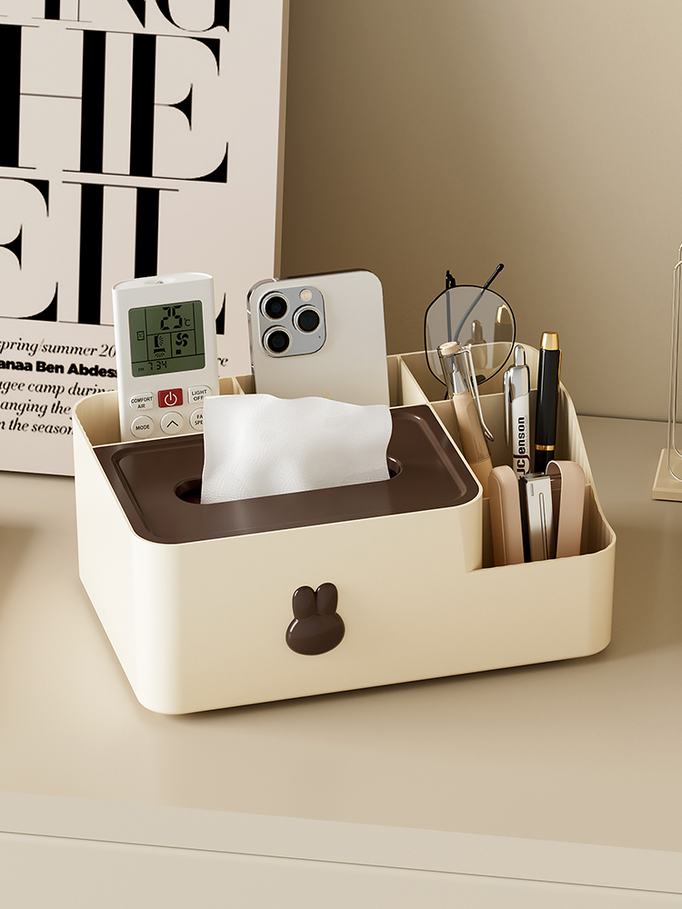 Tissue Box Living Room High-End Light Luxury High-Grade Tissue Box Desktop Napkin Box Tea Table Storage Box Tissue Box