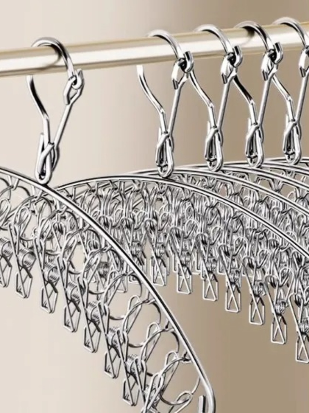 Jujiajia Socks Drying Rack Multi-Clip For Home Windproof Underwear Drying Underwear for Dormitory Stainless Steel Sock God
