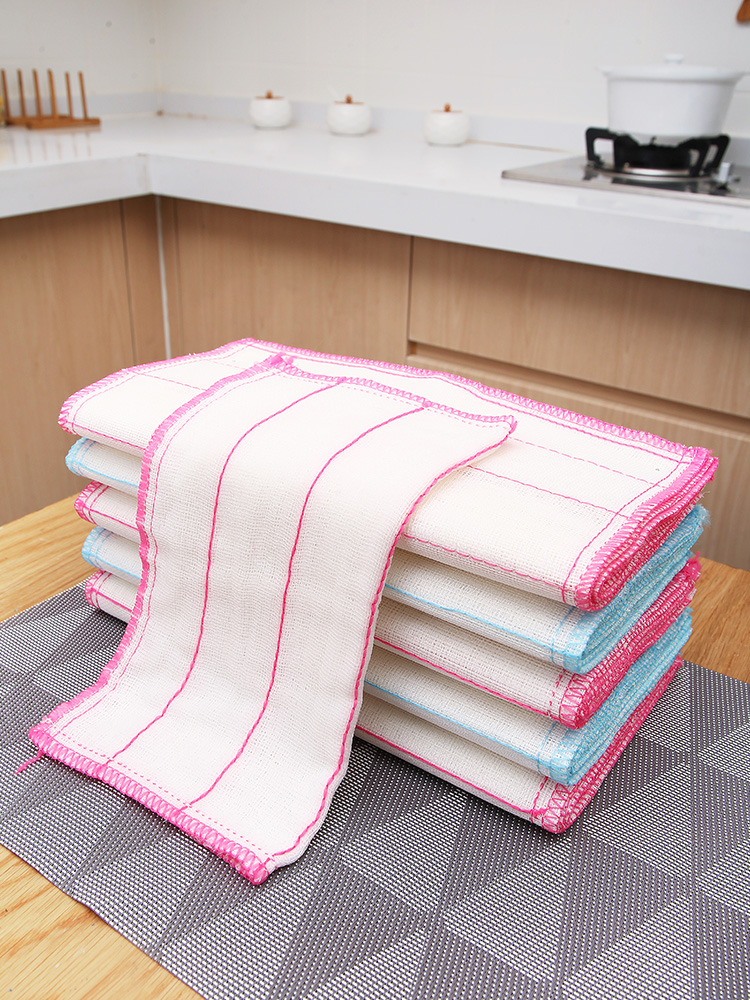 Jujiajia Kitchen Special Dishcloth Cotton Yarn Rag For Home Cleaning Absorbent Cloth Thickened Pure Cotton Dish Towel Handy Gadget