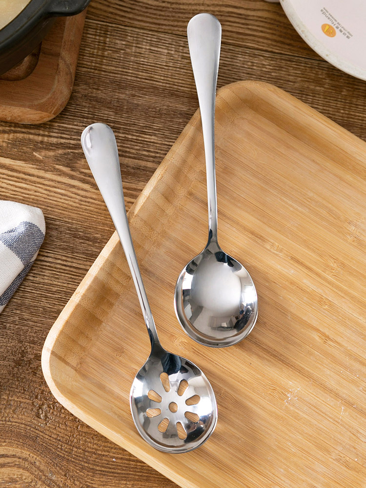 Jujiajia Stainless Steel Pots Soup Spoon For Home Long Spoon Colander Kitchen Special Stainless Steel Strainer Spoon Hot Pot Spoon