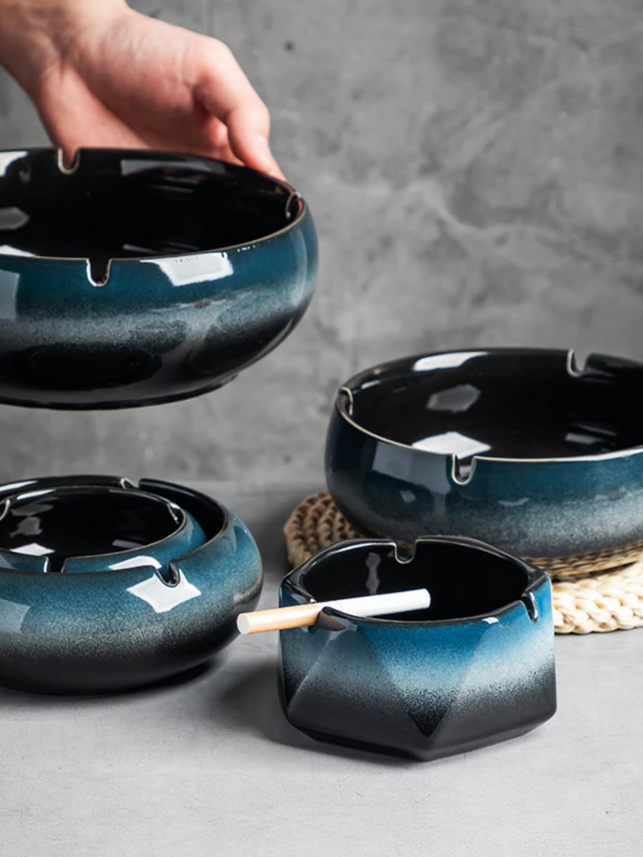 Retro Chinese Style For Home Living Room Accessible Luxury Office Minimalist Ashtray Large Ashtray Creative Stylish Ceramic Ashtray Ashtray