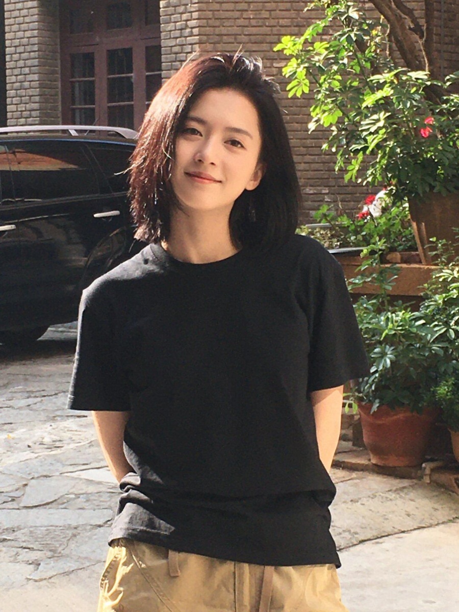 Spring and Summer Hong Kong Style Short Sleeve T-shirt Women's Plain Color Basic Style K-style Loose Cotton Black Half-Length Sleeve Tops Women's Ins Fashion