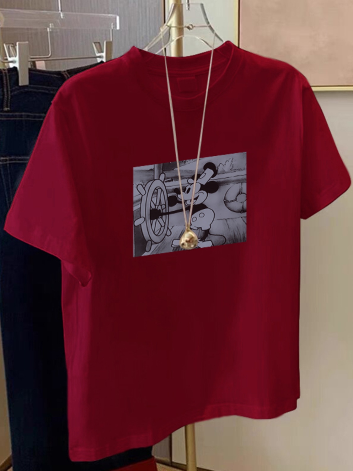 South Korea Dongdaemun 2025 Summer New Comfort Fashion Cartoon Print round Neck Short Sleeve T-shirt Female Loose Tops