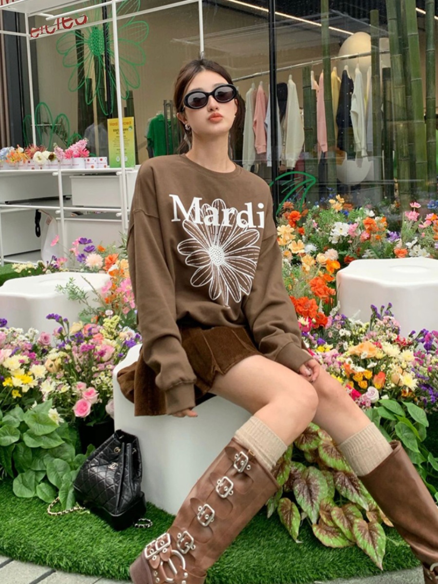 Retro Women's Clothing Niche Design Pullover Long Sleeve Sweater