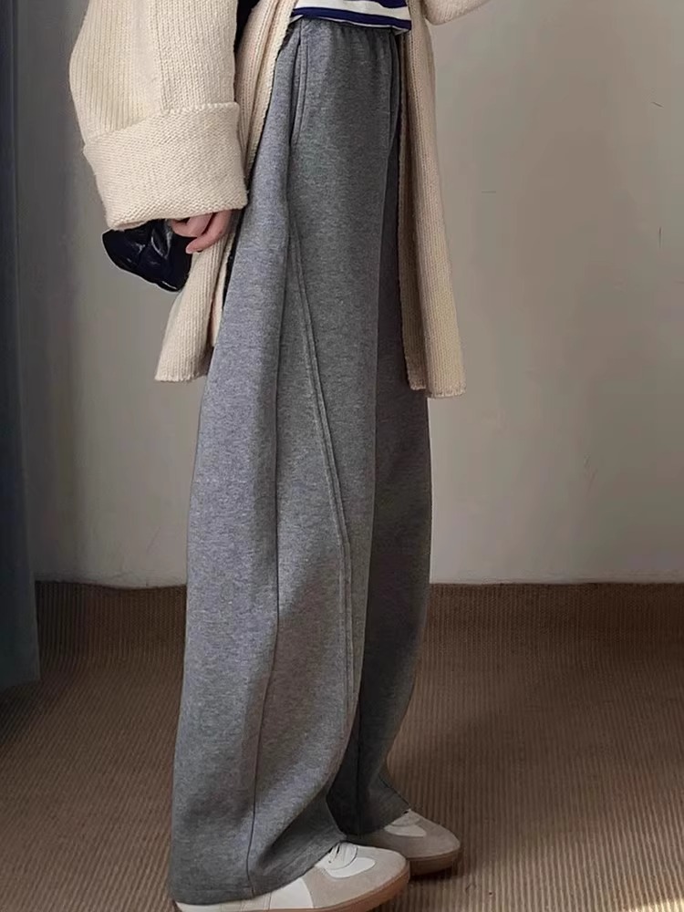 High-Grade Banana Sweatpants Women's Spring Straight Leg-Looking Non-Bulging Full Elastic Straight Casual Pants Slim All-Match Wide-Leg Pants