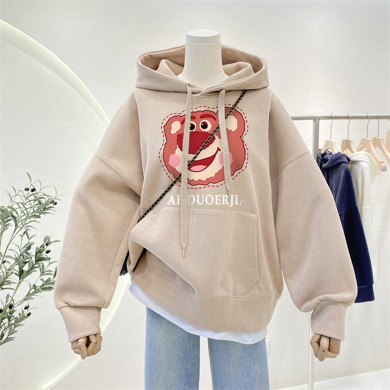 Strawberry Bear Women's Thickened plus Size Plus Size Ladies Hooded Sweater