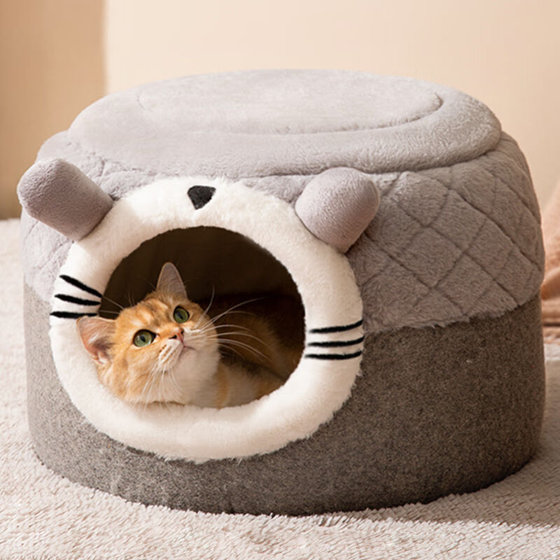 Hippie Dog Cat Nest Heattech Kennel Pet Cat Nest Winter Heattech Closed Cat House Winter Cat House Winter