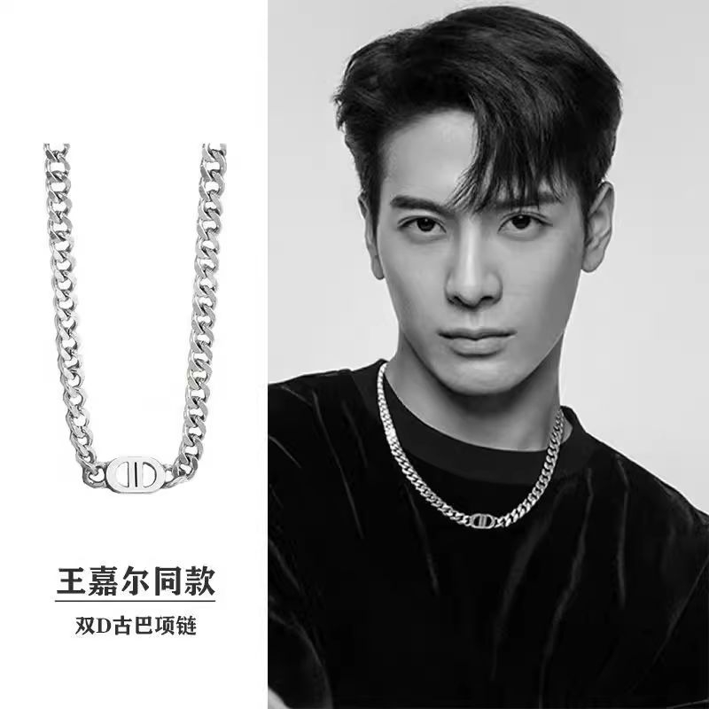 Jackson Wang Same Style Men's Trendy Pig Nose Titanium Steel Necklace