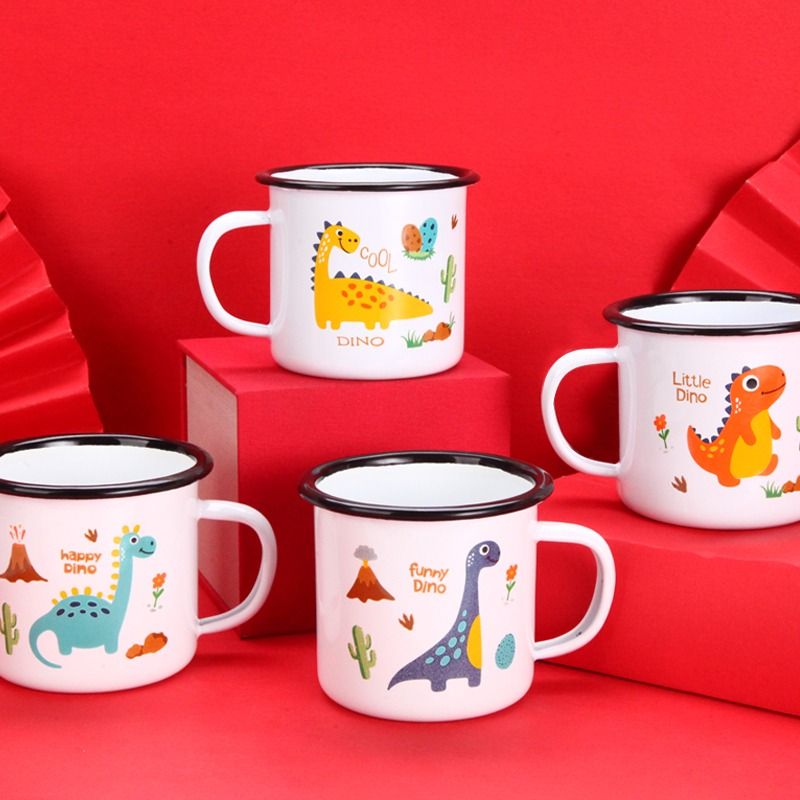 Creative Not Broken Kids Cute Cartoon Iron Enamelled Cup