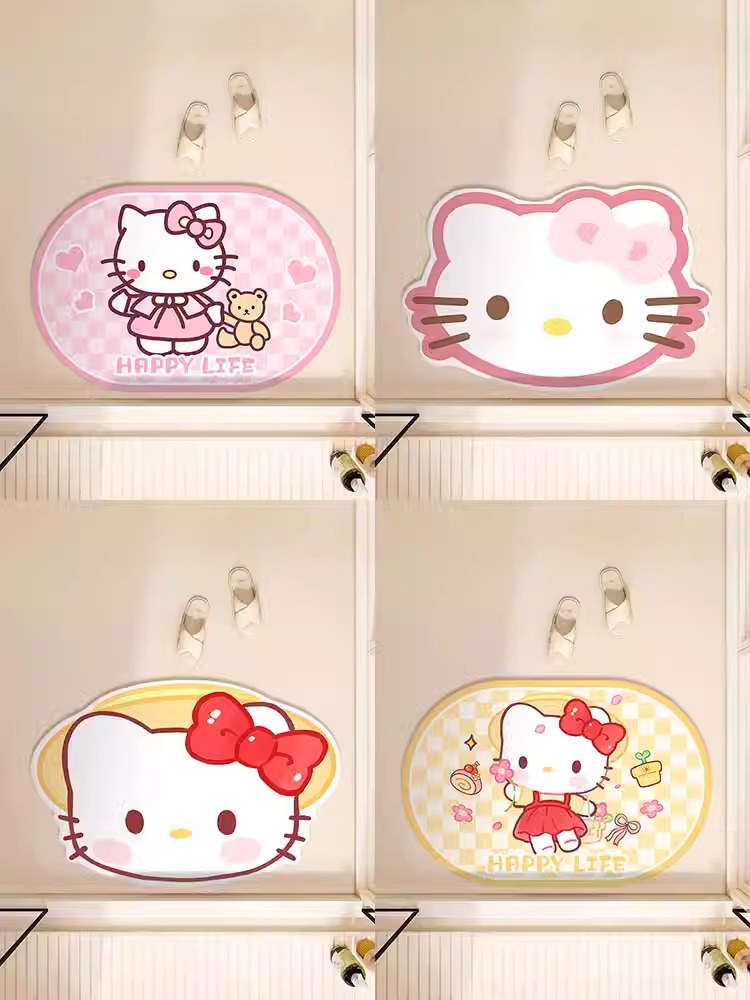 Bathroom Mats Cartoon Cute Toilet Diatom Ooze Toilet Door Quick-Drying Absorbent Non Slip Door Mat Drop-Resistant Foot Mat