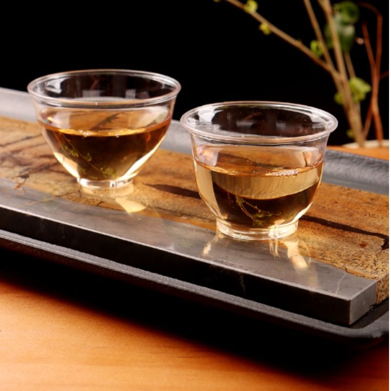 Disposable Kung Fu Small Tea Cup 60ml Tea Cup Storage Cup Holder Transparent Hard Plastic Cup Wine Glass For Home High Temperature Resistance