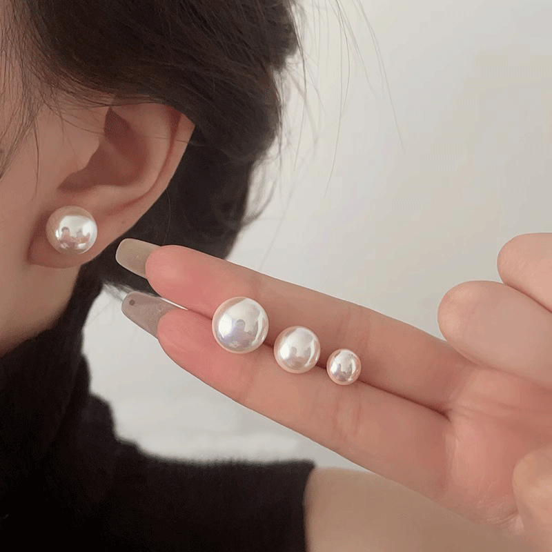 Accessible Luxury Steamed Bread Female 925 Silver Needle Niche Style Pearl Stud Earrings