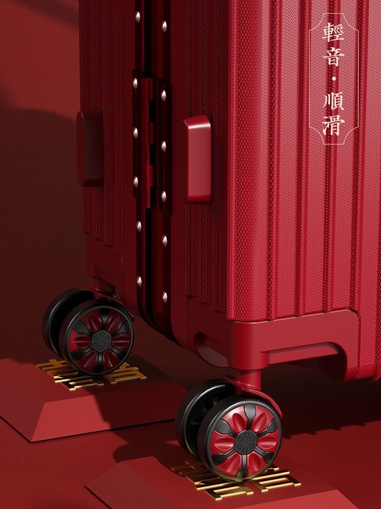 Bride Wine Red Trolley Wedding Luggage
