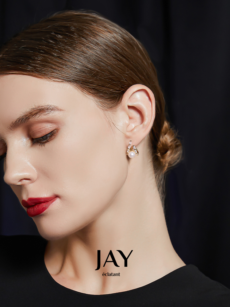 Jay Geometric Pearl Earrings Accessible Luxury Fancy Delicate Earrings Female Niche Design 2025 New Arrival Earrings