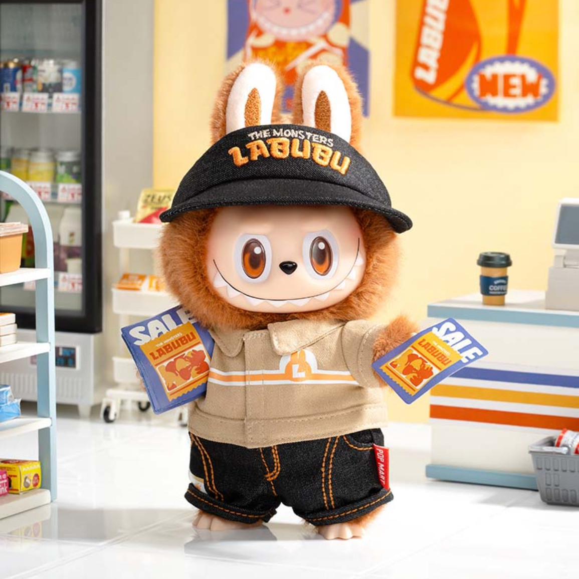 PopMart Pop Mart the Monsters Labubu Strange Flavor Convenience Store Vinyl Hanging Card Pendant Gift