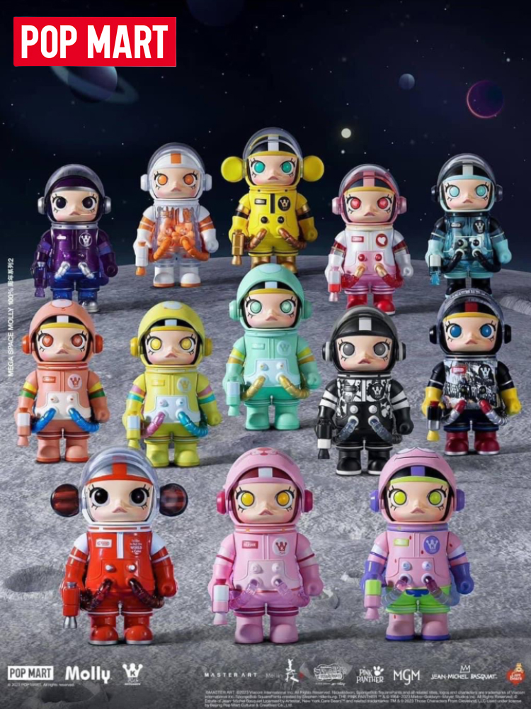 Pop Mart Mega Reserve Range 100% Molly Generation Second Generation and Third Generation Blind Box PopMart Fashion Play Hand Office