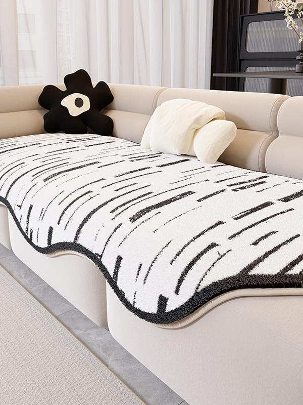 Autumn 2025 Sofa Cover Cloth Cashmere-like Heattech Fancy Accessible Luxury Fixed Non Slip Asymmetrical Sofa Cushion