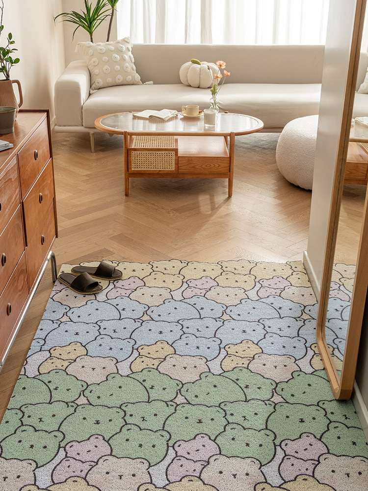 Fresh Entry Door PVC Loop Floor Mat Entrance Home Use Home Entrance Door Mat Dust Removal Non Slip Cutting Door Mat