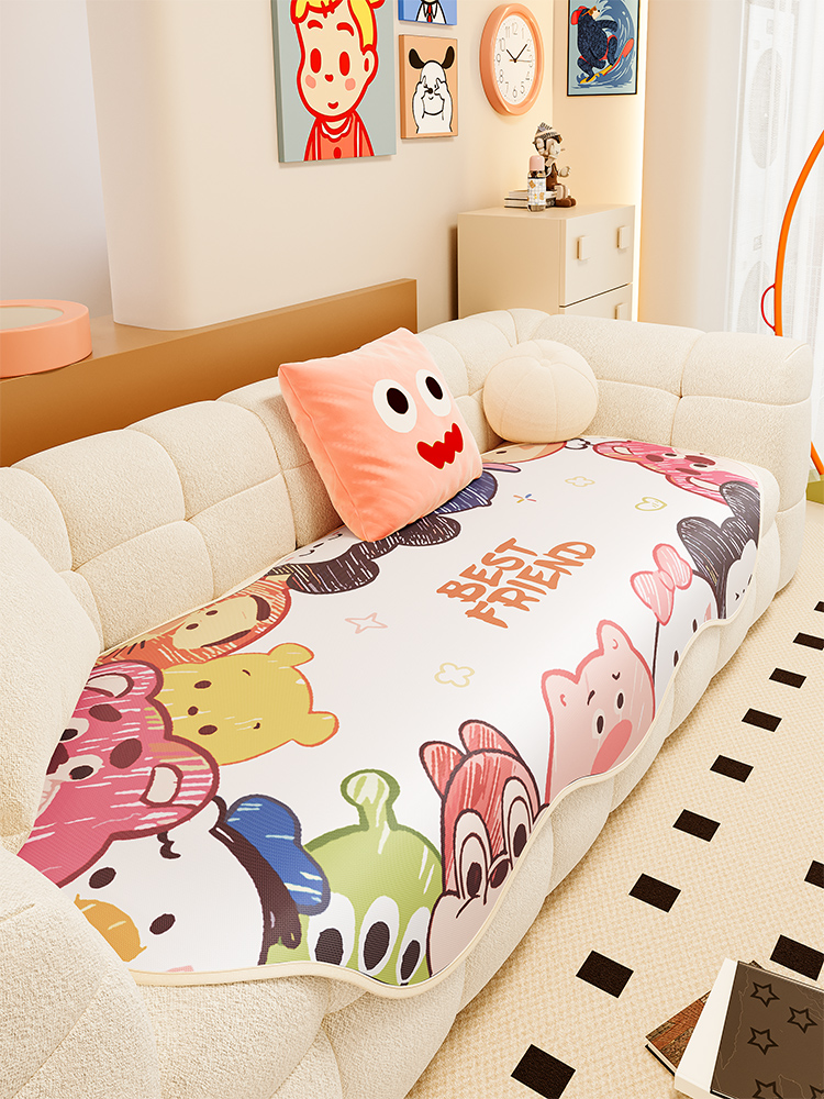 Cartoon Special-Shaped Sofa Cushion 2025 New Arrival Summer Ice Silk Cover Cloth Simple and Light Luxury Asymmetrical Non Slip Sofa Cushion