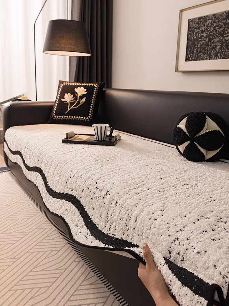 Fancy Stuffed Special-Shaped Sofa Cushion 2025 New Arrival Fixed Non Slip One-Piece Leather Sofa Cushion Cover Towel