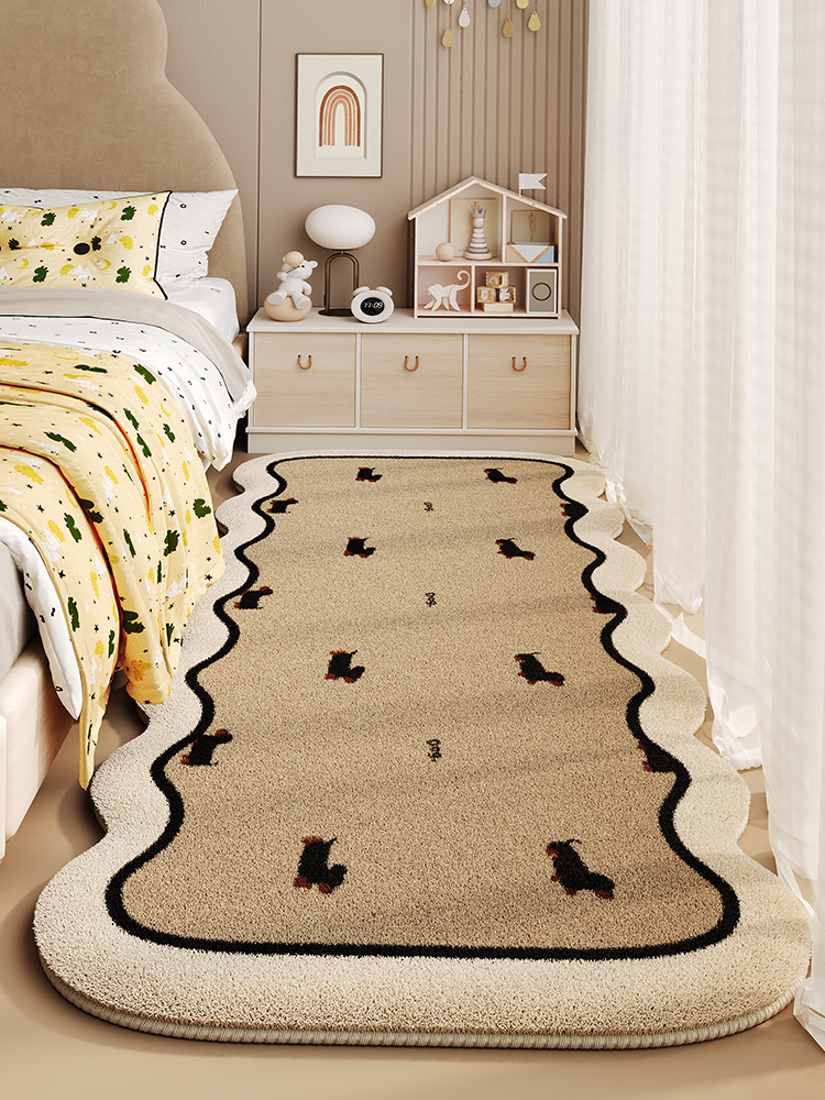 Kids Room Bedroom Bedside Blanket Machine Washable Mat Asymmetrical Special-Shaped Cartoon Long Thickened Care-Free Carpet