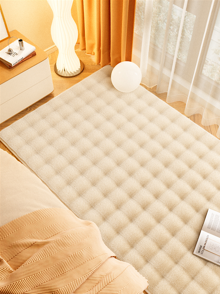 Warm Feeling Bunny Cashmere Bedside Blanket Floor Mat Cloth Blanket Winter Thickened Living Room Non Slip Tatami Bedroom Mat Ins Style