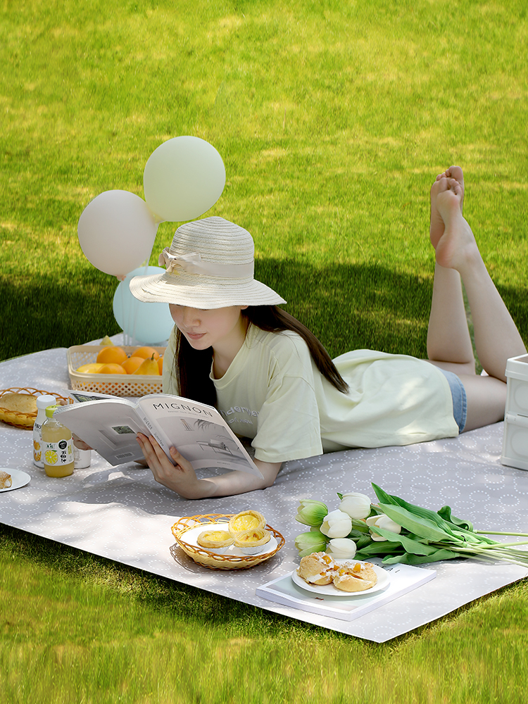 Fasola Picnic Mat Groundcloth Outdoor Camping Picnic Floor Mat Thickened Waterproof Portable Lawn Beach Spring Outing Mat