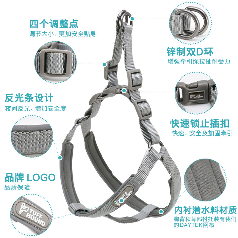 Dog Hand Holding Rope Large Dog Golden Retriever Dog Chain Small Size Dogs Dog Leash Corgi Medium-Sized Dog Supplies Chest Strap