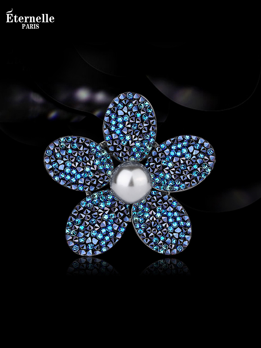 French Eternal Fashion Style Brooch High-End Women's Clothing Ornament Cardigan Buckle Austria Crystal Corsage
