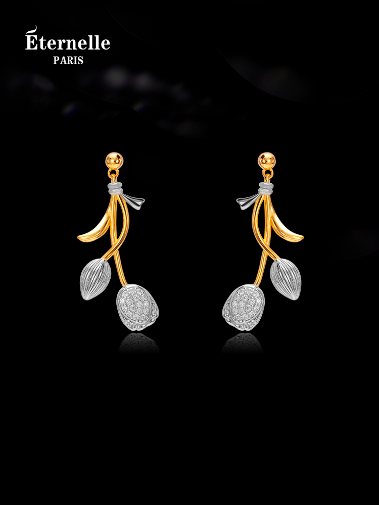 Eternelle French Eternal Nara Flower Night Series Earrings Accessible Luxury Fancy Earrings Niche Style Design Ear Studs