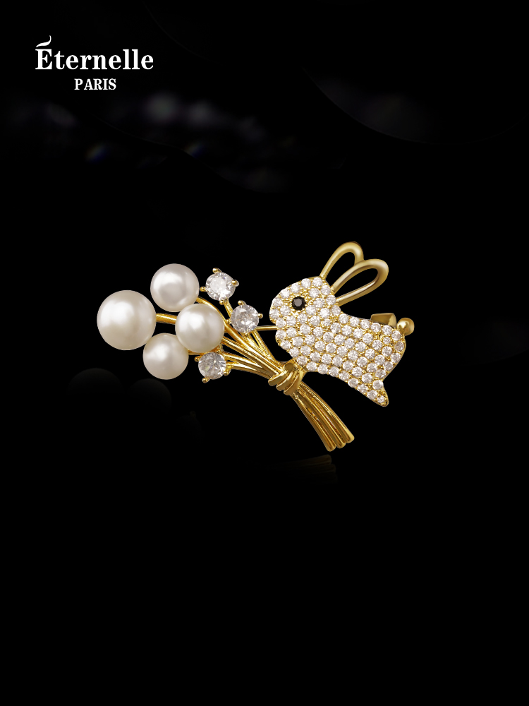 Eternelle French Eternal Rabbit Year Special Design Brooch Personality Cute Cute Corsage High-End Accessories
