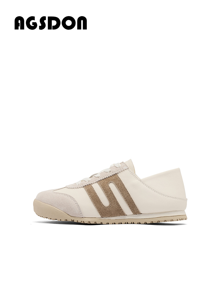 Augusto De Training Shoes Women 2025 Spring New Flat All-Match White Shoes Soft Bottom Double Purpose Sports Casual Shoes