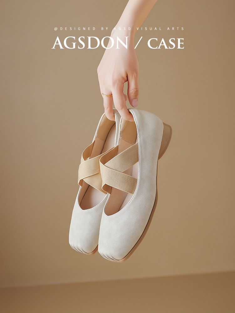 Augusto Flats Women's Spring and Autumn 2025 New Arrival French Ballet Shoes Pig Nose Mary Jane High Heel