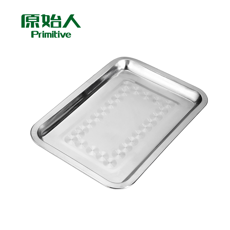 Primitive Man Food Tray Rectangular Dish Barbecue Tool