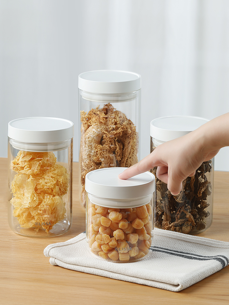 Glass Sealed Can Food Grade Dried Tangerine Peel Tea Cereals Storage Tank Moisture-Proof Food Storage Tank