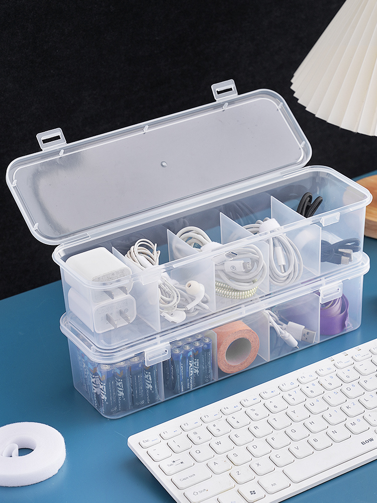 Household Mobile Phone Data Cable Storage Box Drawer Wire Organizer Desktop Power Cord Charging Cable Artifact