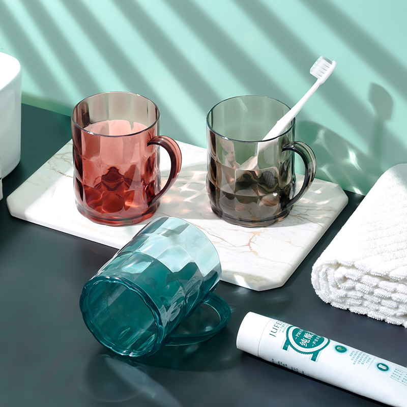 Dormitory Gargle Cup Handle Tooth Mug Couple Cup Put Toothbrush Set For Home Plastic Tooth Mug Teeth Brushing Cup