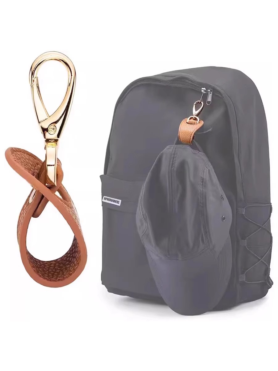 Outdoor Travel Hat Clip Hook Scarf Buckle PU Leather Handbag Hat Clip Summer Sun Hat Storage Hanging Buckle Clip