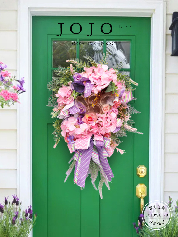 Jojo's L. Pd. Mr. Grocery. Ins Wind Ribbon Artificial Wreath Wall Hanging Home Door Hanging | Whit