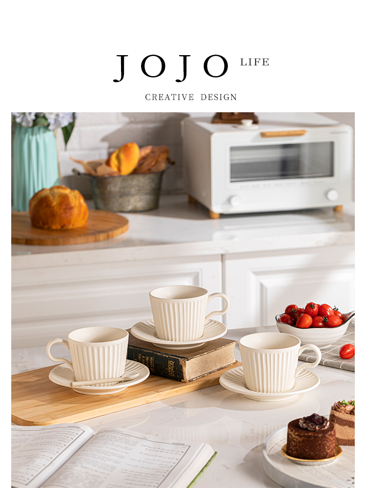 Jojo's L. Pd. Rime. Cup Set Japanese-Style Coffee Cup For Home Retro Exquisite Ceramic Cup Dish Yi Yun